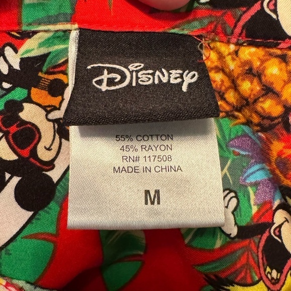 Disney Mickey & Minnie Hawaiian Button Down Top Size Medium - Picture 6 of 7